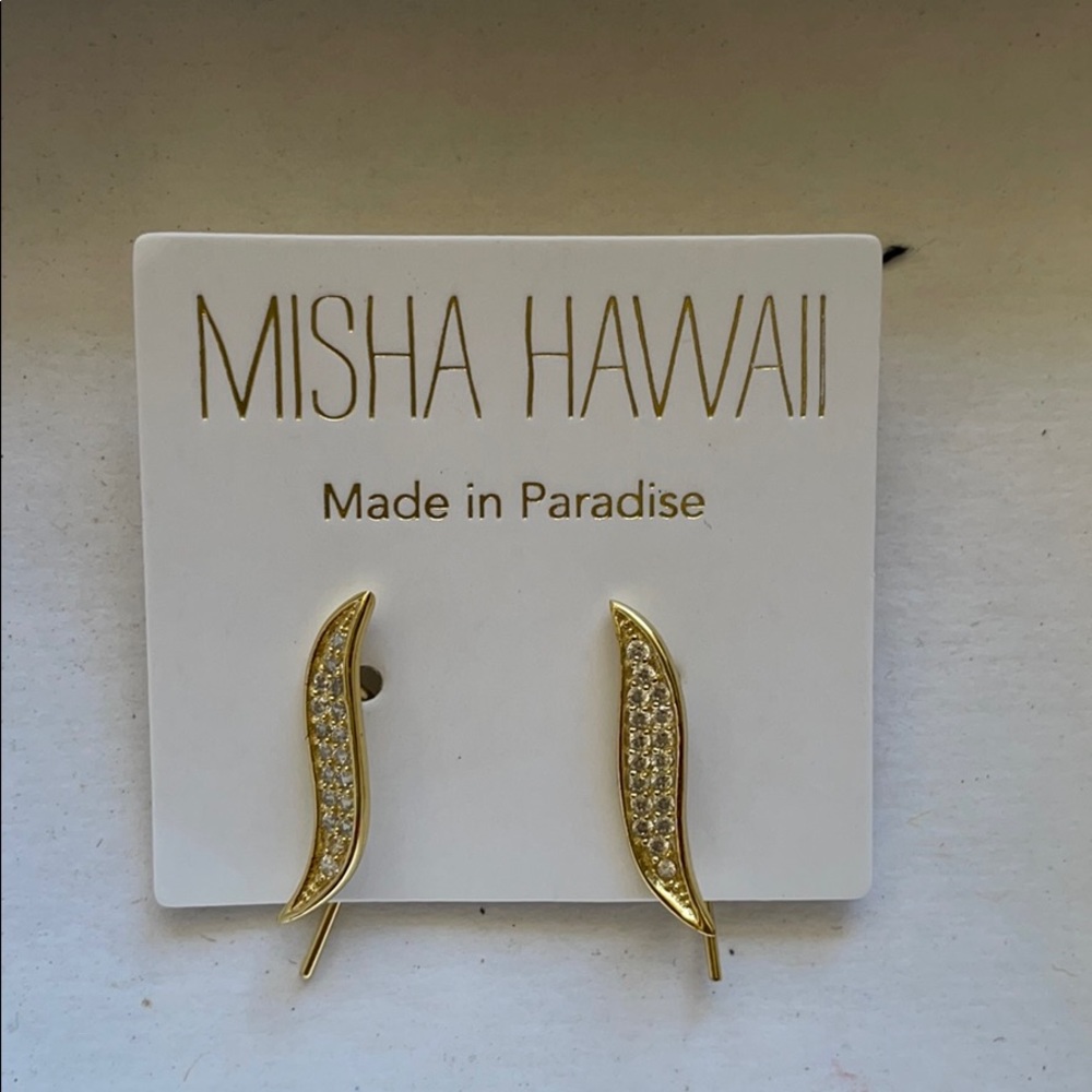 BNWT wave ear climber earrings